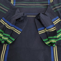 BEAMS BOY ボーイビッグタータンプルオーバー 定価11880円 ブラウス シャツ 24SS ネイビー レディース ビームスボーイ【中古】5-0731S♪