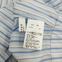 MACPHEE コットンブロード クロップドシャツ 36 定価16500円 ブラウス シャツ 24SS ライトブルー ホワイト レディース マカフィー【中古】5-0731S♪