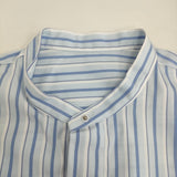 MACPHEE コットンブロード クロップドシャツ 36 定価16500円 ブラウス シャツ 24SS ライトブルー ホワイト レディース マカフィー【中古】5-0731S♪