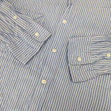 Vas-y Lentement 51-2010 シワ加工 コットン インド製 ストライプ 長袖シャツ ブルー ホワイト レディース ヴァジーラントマン【中古】5-1109M∞