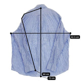 Vas-y Lentement 51-2010 シワ加工 コットン インド製 ストライプ 長袖シャツ ブルー ホワイト レディース ヴァジーラントマン【中古】5-1109M∞