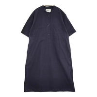 MHL. SANDED COTTON LINEN OP 595-3157501 サイズ2 バンドカラーシャツ ワンピース 23SS ネイビー レディース エムエイチエル【中古】5-0806S♪