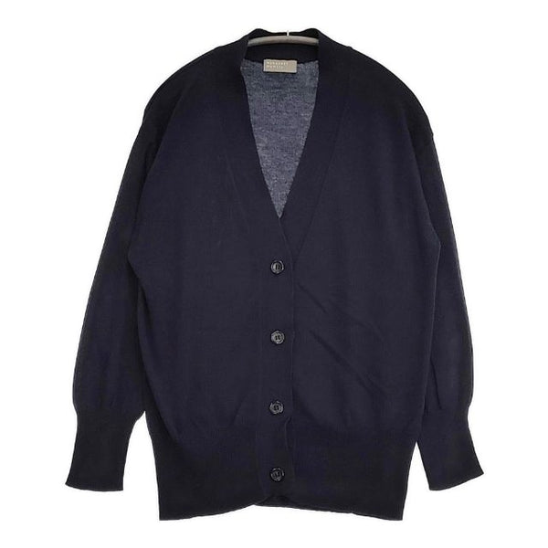 MARGARET HOWELL 578-2264001 STAPLE COTTON コットンニット カーディガン 22AW ネイビー レディース マーガレットハウエル【中古】5-1109M∞