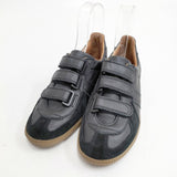 REPRODUCTION OF FOUND ジャーマントレーナー レザー ベルクロ 39 スニーカー ブラック レディース リプロダクションオブファウンド【中古】5-1127G◎