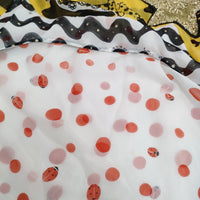 TSUMORI CHISATO シルク ヒョウ てんとう虫 星ラメ ブラウス シャツ ホワイト イエロー レディース ツモリチサト【中古】5-0806S♪