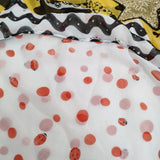 TSUMORI CHISATO シルク ヒョウ てんとう虫 星ラメ ブラウス シャツ ホワイト イエロー レディース ツモリチサト【中古】5-0806S♪