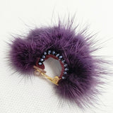 DOIGT ドワ ミンクファー 定価16500円 アクセサリー イヤリング パープル レディース【中古】5-1111T◎