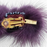 DOIGT ドワ ミンクファー 定価16500円 アクセサリー イヤリング パープル レディース【中古】5-1111T◎