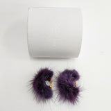 DOIGT ドワ ミンクファー 定価16500円 アクセサリー イヤリング パープル レディース【中古】5-1111T◎