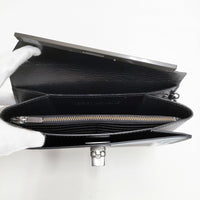ISSEY MIYAKE レザー クラッチバッグ ブラック レディース イッセイミヤケ【中古】5-0819G◎