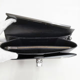 ISSEY MIYAKE レザー クラッチバッグ ブラック レディース イッセイミヤケ【中古】5-0819G◎