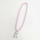 Y-3/adidas 数珠 ストラップ アクセサリー ネックレス ピンク レディース ワイスリー/Yohji/アディダス【中古】5-0819G◎