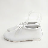 opposite of vulgarity マイクロファイバーレザーフラットシューズ 24cm シューズ・靴 ホワイト レディース オポジットオブブルガリティー【中古】5-1217G◎