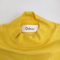 Odour オウダー スペインピマハイネックプルオーバー OD-CT3124 半袖Ｔシャツ カットソー イエロー レディース【中古】5-0806S♪