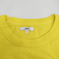 ARMEN サイズ1 無地 クルーネック フランス製 半袖Ｔシャツ カットソー イエロー レディース アーメン【中古】5-0806S♪