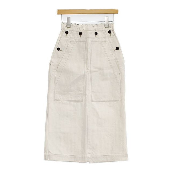 nicholson and nicholson OLIVE-HBT タイト 定価17600円 ロングスカート オフホワイト レディース ニコルソンアンドニコルソン【中古】5-1109M∞