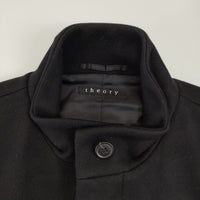 theory カシミヤ混 スタンドカラー サイズM コート ブラック メンズ セオリー【中古】5-1012A◆