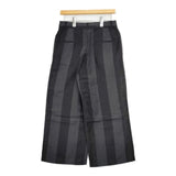 GALERIE VIE リネンキュプラコンパクト ワイドクロップドパンツ 定価31900円 パンツ 23SS ブラック グレー レディース ギャルリーヴィー【中古】5-0824M∞