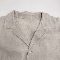 GALERIE VIE リネン オープンカラーシャツワンピース サイズ36 定価35200円 ロング ベージュ レディース ギャルリーヴィー【中古】5-0806S♪