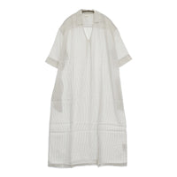 IENA Cu/R ストライプスキッパーワンピース 定価20900円 五分袖 シャツ ワンピース 20SS ホワイト レディース イエナ【中古】5-0806S♪
