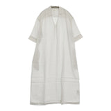 IENA Cu/R ストライプスキッパーワンピース 定価20900円 五分袖 シャツ ワンピース 20SS ホワイト レディース イエナ【中古】5-0806S♪