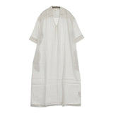 IENA Cu/R ストライプスキッパーワンピース 定価20900円 五分袖 シャツ ワンピース 20SS ホワイト レディース イエナ【中古】5-0806S♪