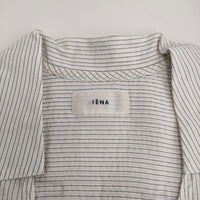 IENA Cu/R ストライプスキッパーワンピース 定価20900円 五分袖 シャツ ワンピース 20SS ホワイト レディース イエナ【中古】5-0806S♪
