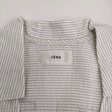 IENA Cu/R ストライプスキッパーワンピース 定価20900円 五分袖 シャツ ワンピース 20SS ホワイト レディース イエナ【中古】5-0806S♪