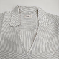 IENA Cu/R ストライプスキッパーワンピース 定価20900円 五分袖 シャツ ワンピース 20SS ホワイト レディース イエナ【中古】5-0806S♪