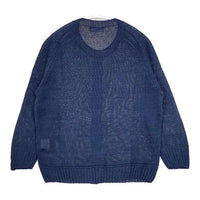 MARGARET HOWELL 578-8164004 リネン クルーネック FADED LINEN KNIT カーディガン ネイビー レディース マーガレットハウエル【中古】5-0824M∞