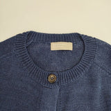MARGARET HOWELL 578-8164004 リネン クルーネック FADED LINEN KNIT カーディガン ネイビー レディース マーガレットハウエル【中古】5-0824M∞