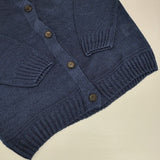 MARGARET HOWELL 578-8164004 リネン クルーネック FADED LINEN KNIT カーディガン ネイビー レディース マーガレットハウエル【中古】5-0824M∞