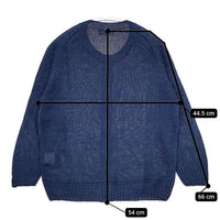 MARGARET HOWELL 578-8164004 リネン クルーネック FADED LINEN KNIT カーディガン ネイビー レディース マーガレットハウエル【中古】5-0824M∞