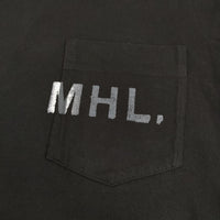 MHL. PRINTED COTTON JERSEY サイズS 596-2166511 ポケット 半袖Ｔシャツ カットソー ブラック ユニセックス エムエイチエル【中古】5-0806S♪