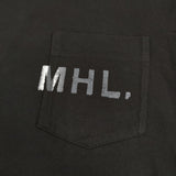 MHL. PRINTED COTTON JERSEY サイズS 596-2166511 ポケット 半袖Ｔシャツ カットソー ブラック ユニセックス エムエイチエル【中古】5-0806S♪