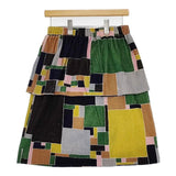 mina perhonen qa8433 landscape コットン ベロア スカート マルチカラー レディース ミナペルホネン【中古】5-1022T∞