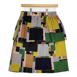 mina perhonen qa8433 landscape コットン ベロア スカート マルチカラー レディース ミナペルホネン【中古】5-1022T∞