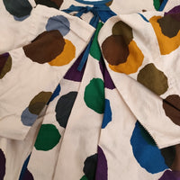 mina perhonen laundry qs1557 rain star 38 リボン ブラウス ピンクベージュ ネイビー レディース ミナペルホネンランドリー【中古】5-0806S♪