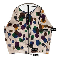 mina perhonen laundry qs1557 rain star 38 リボン ブラウス ピンクベージュ ネイビー レディース ミナペルホネンランドリー【中古】5-0806S♪