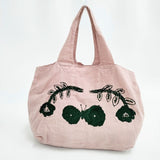 mina perhonen ST0011 fly&bloom リネン フロッキープリント 東京スカイツリー 巾着 トートバッグ ピンク レディース ミナペルホネン【中古】5-1029G∞