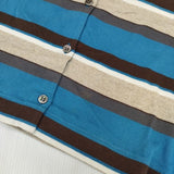 MARGARET HOWELL MHW10110121428 コットン マルチボーダー カーディガン ブルー ベージュ レディース マーガレットハウエル【中古】5-1109M∞