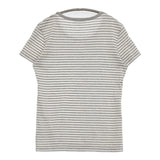 SUNSPEL コットン ボーダー イギリス製 サイズM 半袖Ｔシャツ カットソー グレー ホワイト レディース サンスペル【中古】5-0806S♪