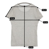 SUNSPEL コットン ボーダー イギリス製 サイズM 半袖Ｔシャツ カットソー グレー ホワイト レディース サンスペル【中古】5-0806S♪