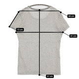 SUNSPEL コットン ボーダー イギリス製 サイズM 半袖Ｔシャツ カットソー グレー ホワイト レディース サンスペル【中古】5-0806S♪