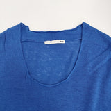 evam eva E141K133 リネンニット Uネック ドロップショルダー ドルマンスリーブ ニット ブルー レディース エヴァムエヴァ【中古】5-0806M♪