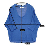 evam eva E141K133 リネンニット Uネック ドロップショルダー ドルマンスリーブ ニット ブルー レディース エヴァムエヴァ【中古】5-0806M♪