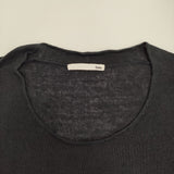 evam eva E142K045 リネンニット Uネック ドロップショルダー ニット ブラック レディース エヴァムエヴァ【中古】5-0806M♪