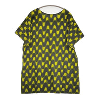 marimekko VITI チュニック サイズS 半袖Tシャツワンピ ワンピース チャコールグレー イエロー レディース マリメッコ【中古】5-0806S♪