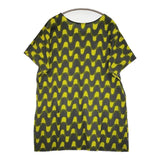 marimekko VITI チュニック サイズS 半袖Tシャツワンピ ワンピース チャコールグレー イエロー レディース マリメッコ【中古】5-0806S♪