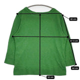 45R/45rpm 七分袖 コットン カットソー グリーン レディース フォーティーファイブアールピーエム【中古】5-1109M∞